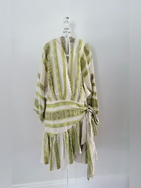 Anthropologie Devotion Twins Size Medium Green Wrap Dress